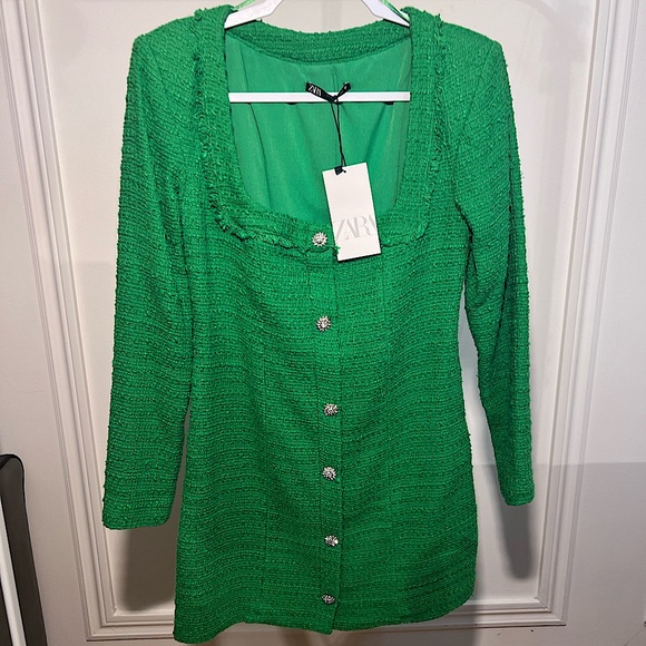 JEWEL GREEN DRESS // ZARA // size medium 💚 - Picture 1 of 11